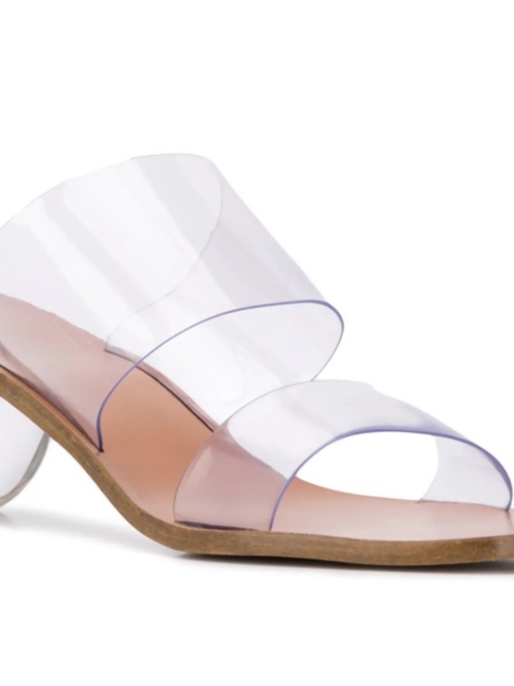 cult gaia Clear Two-Band PVC Slide Sandal - Transparent